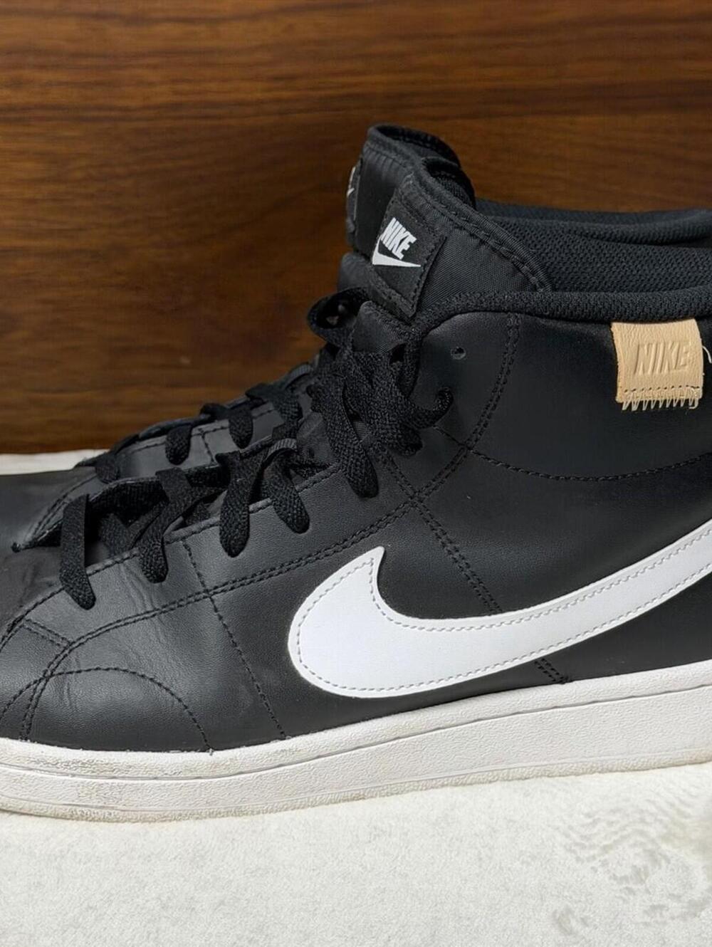 Nike Court Royale 2 Mid Men's Size 10.5 Black White Leather Sneakers CQ9179-001